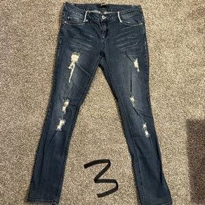 Rewash Dark Blue Distressed Skinny Jeans